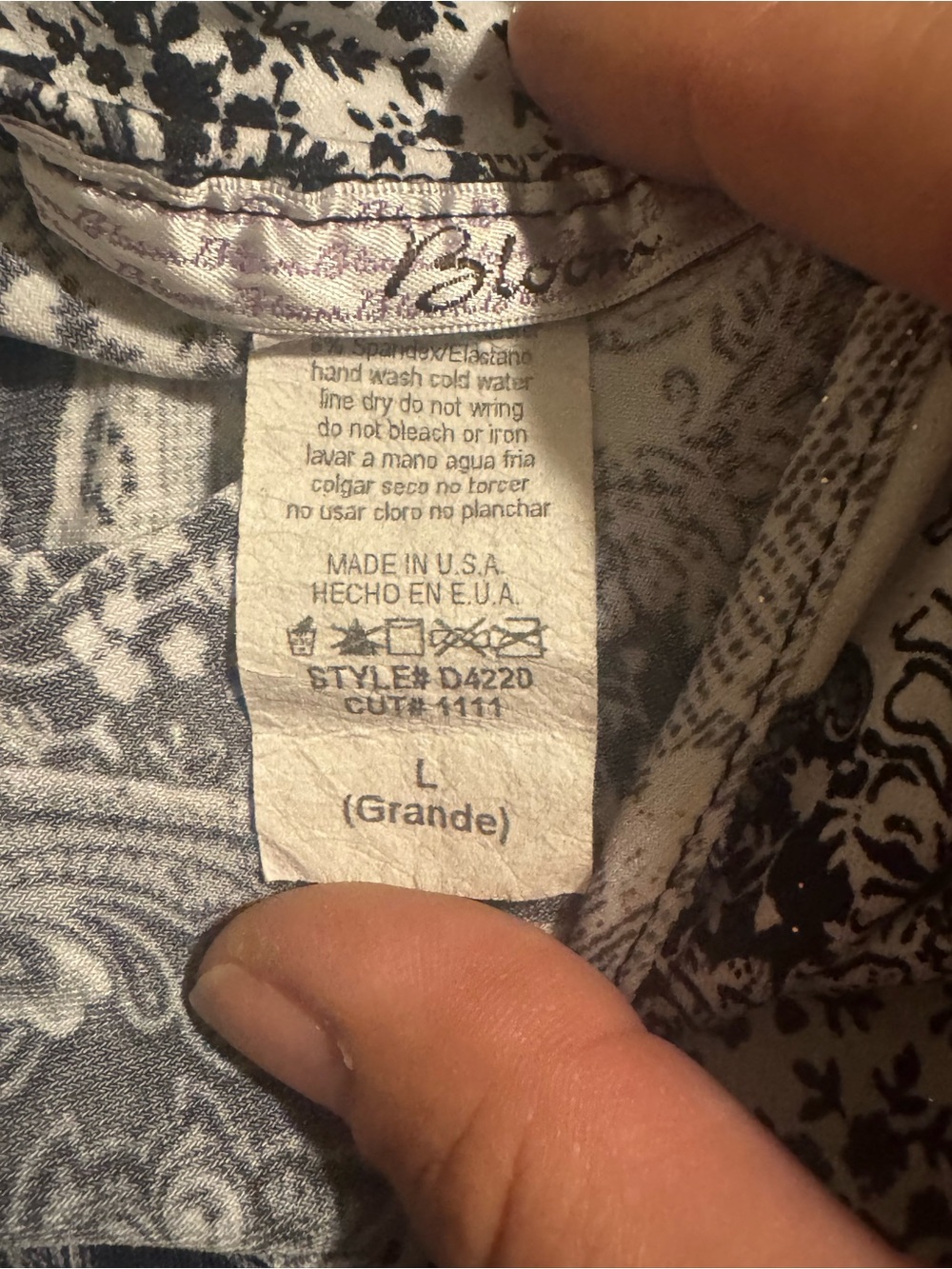 Bloom Black & White Paisley Slip Dress Size L - Picture 3 of 3